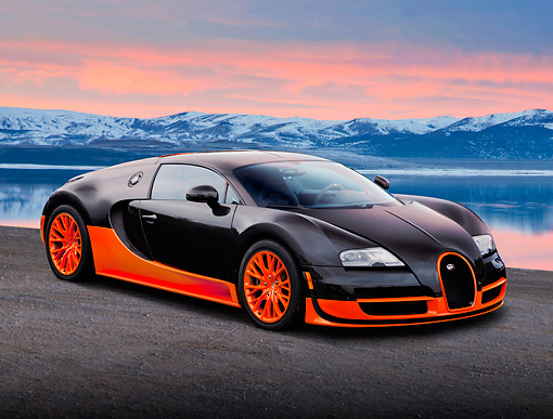 Bugatti Veyron оранжевый