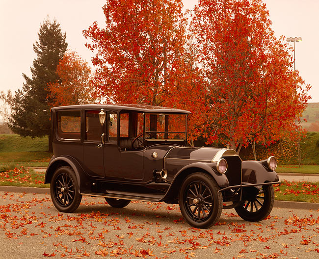 1917 Pierce Arrow Model 66 Town Car 3/4 Front View On Pavement By Fall